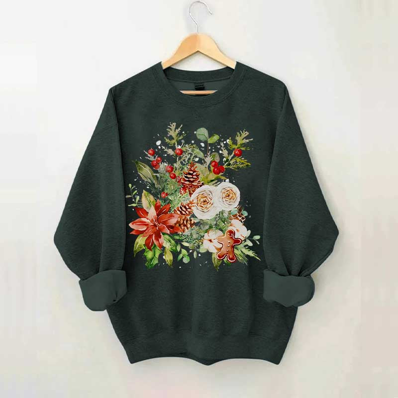 Vintage Christmas Floral Sweatshirt