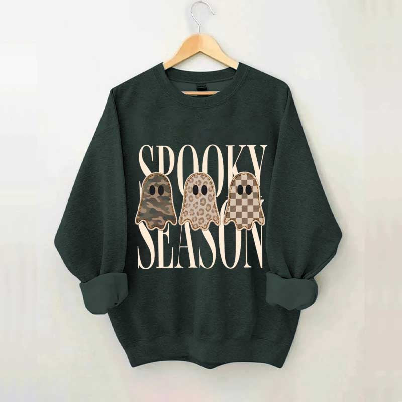 Leopard Ghost Spooky Season Sweatshirt