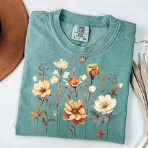 Comfort Colors Vintage Pressed Flowers Fall T-Shirt