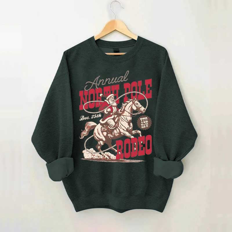 Annual North Pole Rodeo Western Christmas Sweatshirt
