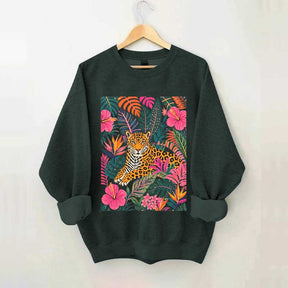 Tiger Floral Jungle Animal Sweatshirt