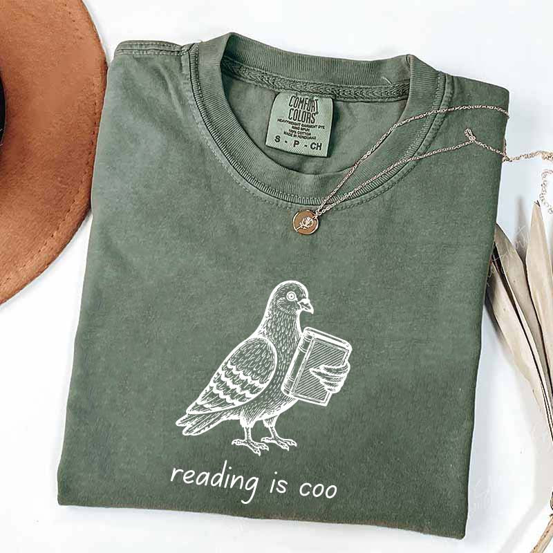 English Teacher Pigeon Reading T-Shirt