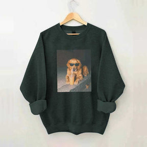 Golden Retriever Drinking Iced Coffee Sweatshirt