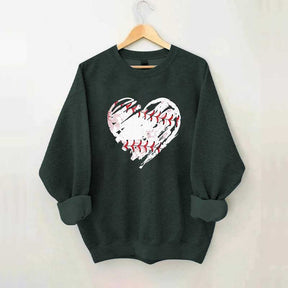 Baseball Heart Graphic Sweatshirt