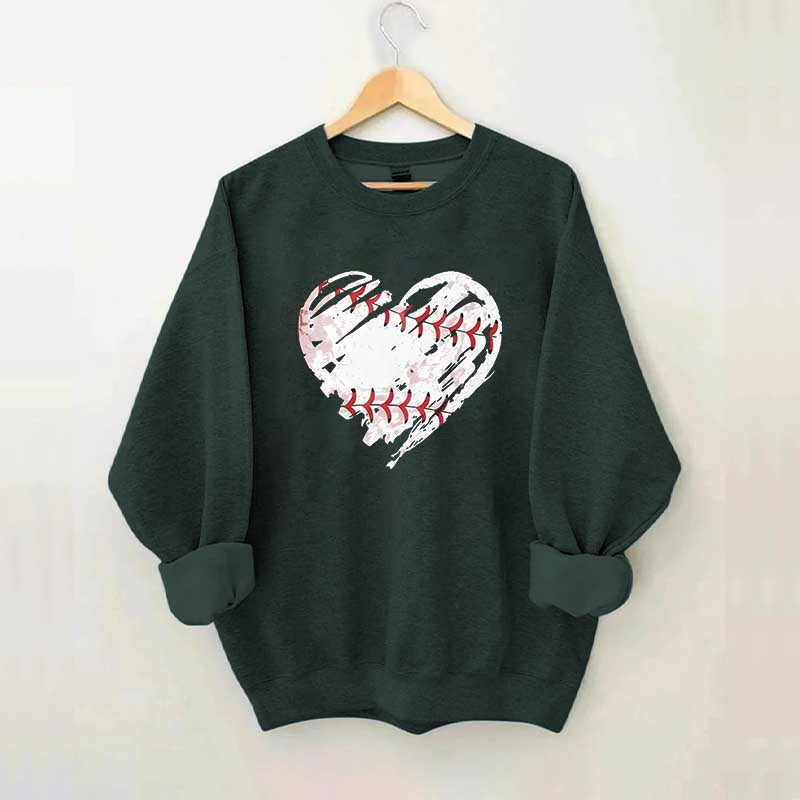 Baseball Heart Graphic Sweatshirt