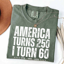 Custom Birthday America Turns 250 T-Shirt