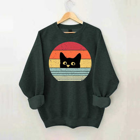 Retro Black Cat Crazy Sweatshirt
