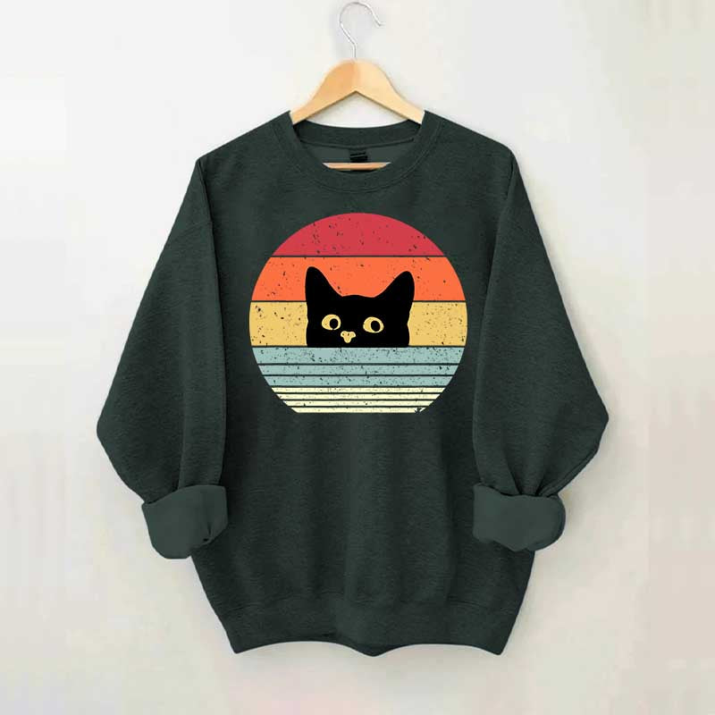 Retro Black Cat Crazy Sweatshirt