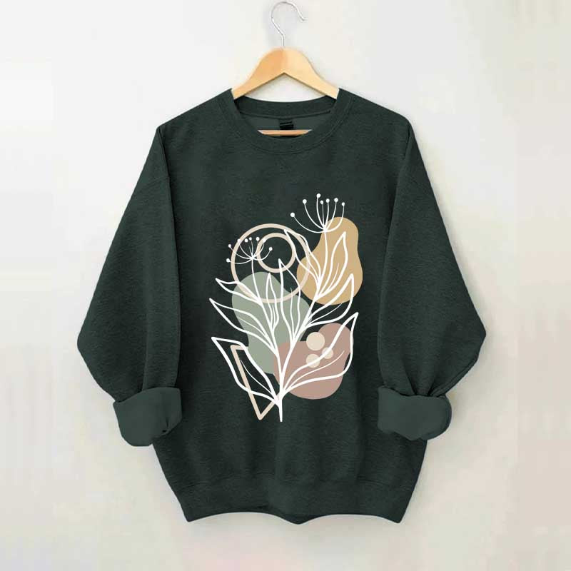 Modern Botanical Abstract Floral Sweatshirt
