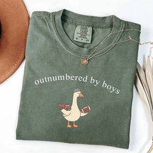Outnumbered by Sons Mom Goose T-Shirt