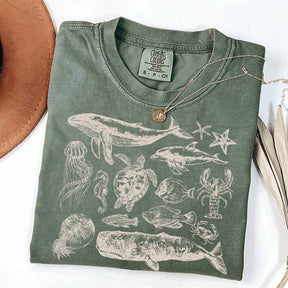 Vintage 90s Sea Animals Ocean Life T-Shirt