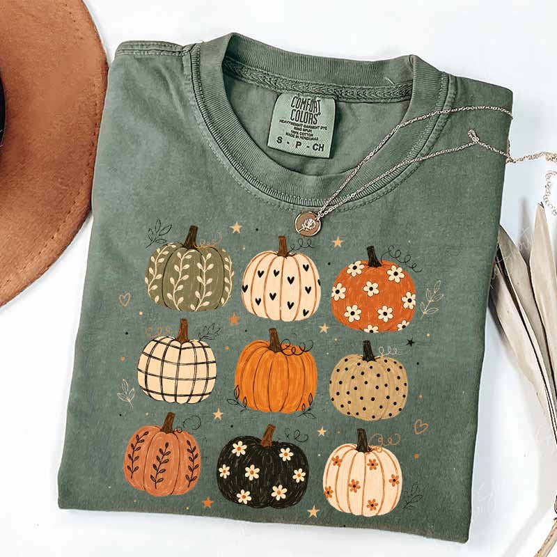 Boho Pumpkin Harvest Season Halloween T-Shirt