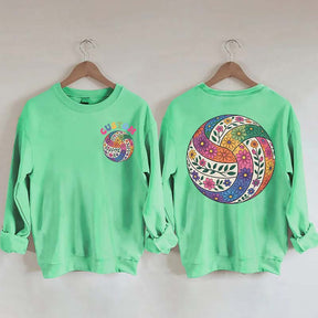 Personalized Volleyball Floral Sweatshirt