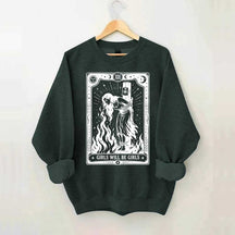 Retro Girls Will Be Girls Witch With Sigarete Sweatshirt
