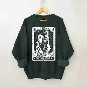 Retro Girls Will Be Girls Witch With Sigarete Sweatshirt
