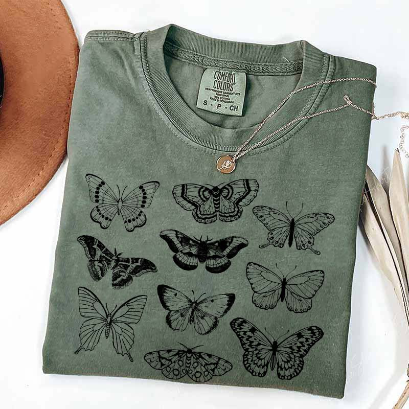 Vintage Butterfly and Moth Minimalist T-Shirt