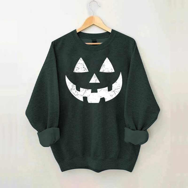 Retro Fall Pumpkin Face Sweatshirt