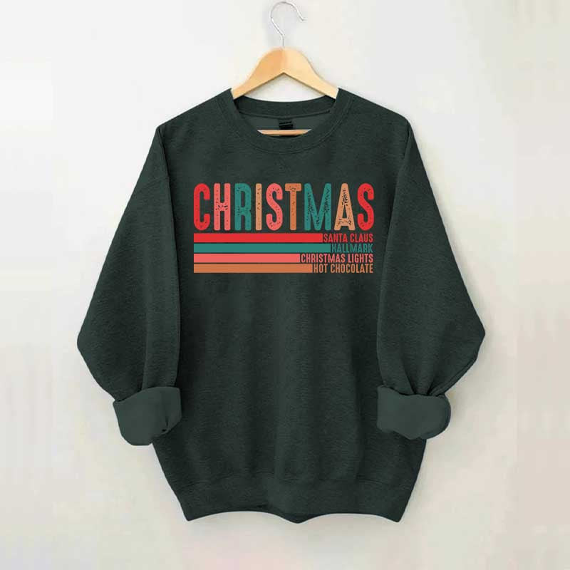 Retro Christmas Santa Clause Xmas Light Sweatshirt