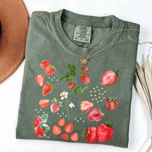 Summer Strawberry Botanical Garden T-Shirt