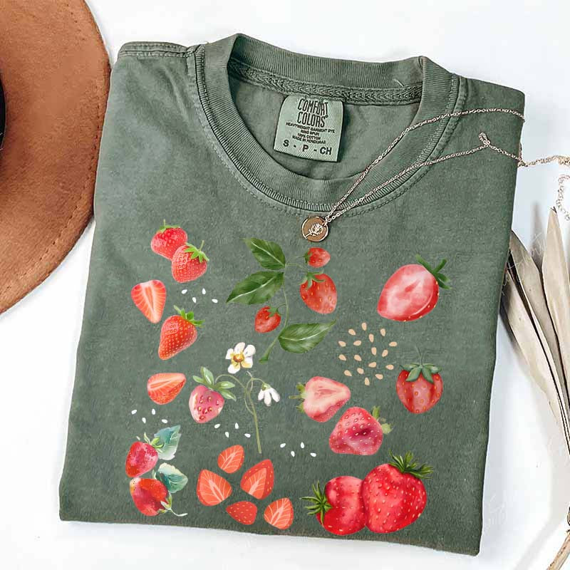 Summer Strawberry Botanical Garden T-Shirt