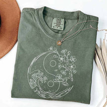 Yin Yang Wave Cherry Blossom T-Shirt