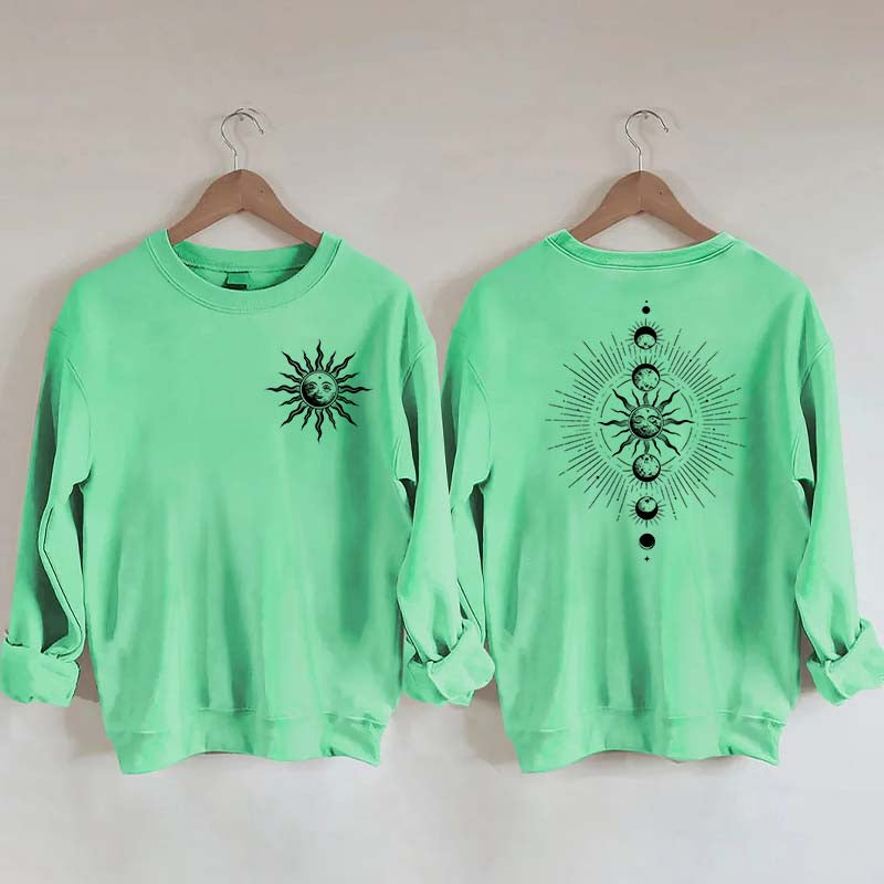Celestial Moon Phase And Sun Sweatshirt