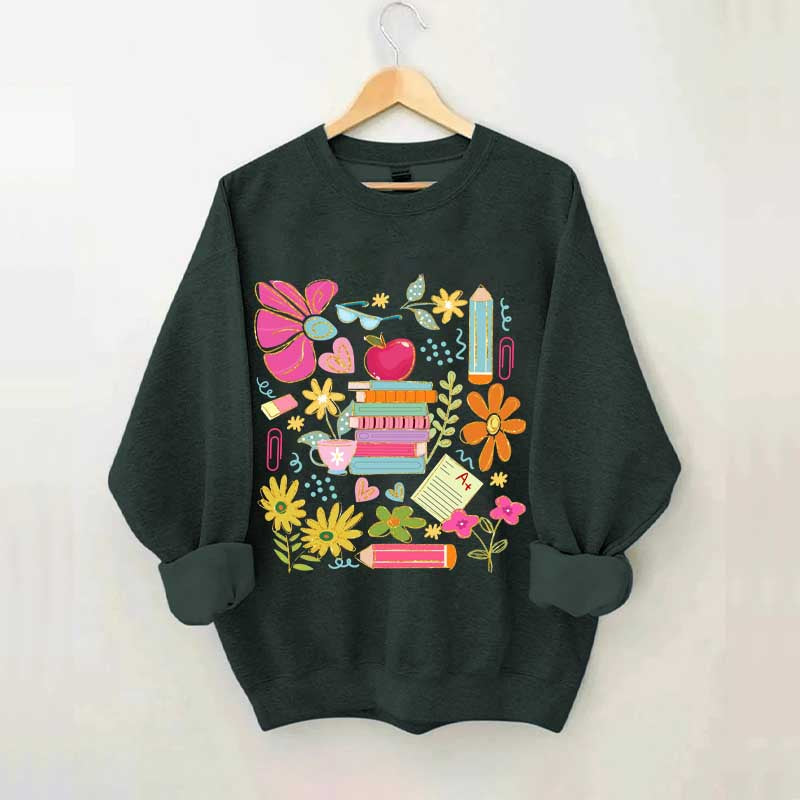 Back to School Bookish Botanical Sweatshirt