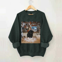 Halloween Black Cat Ghost Sweatshirt