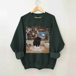 Halloween Black Cat Ghost Sweatshirt