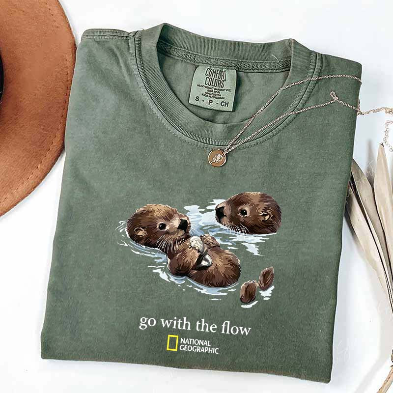 National Geographic Otters Go With The Flow T-Shirt