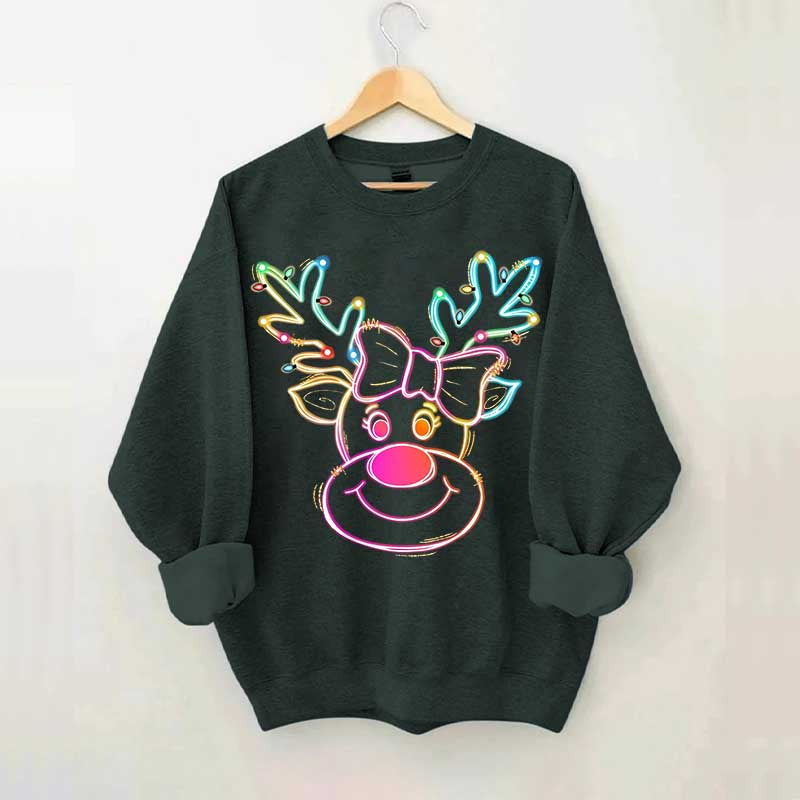 Neon Reindeer Christmas Sweatshirt
