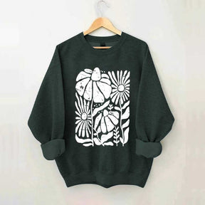Boho Wildflowers Distressed Flowers Sweatshirt