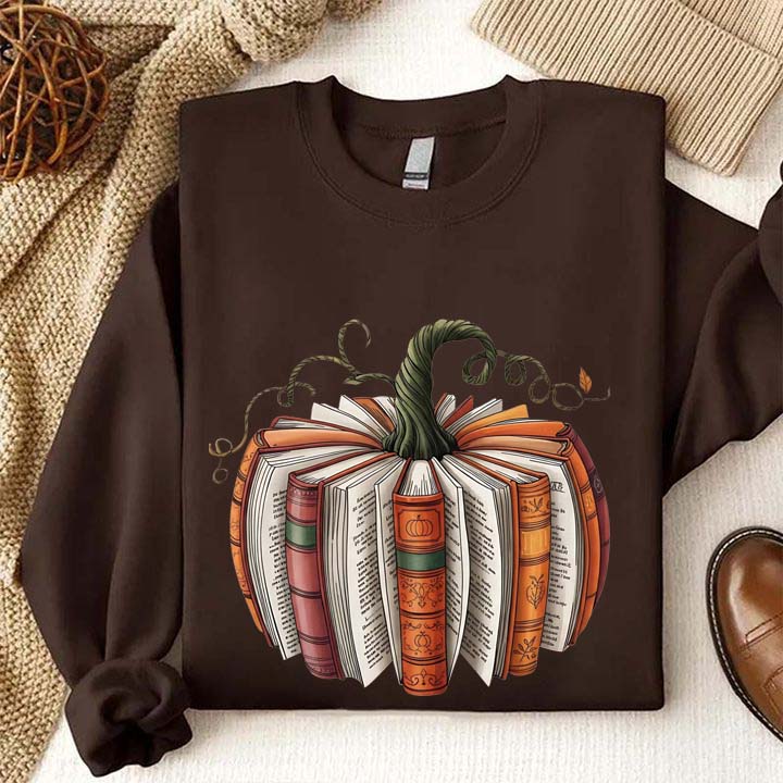 Fall Book Pumpkin Halloween Sweatshirt