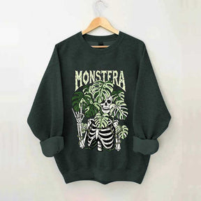 Monstera Skeleton Botanical Plant Sweatshirt