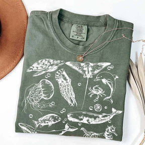 Sea Animals 90s Vintage Style T-Shirt