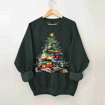 Christmas Book Tree Xmas Lover Sweatshirt
