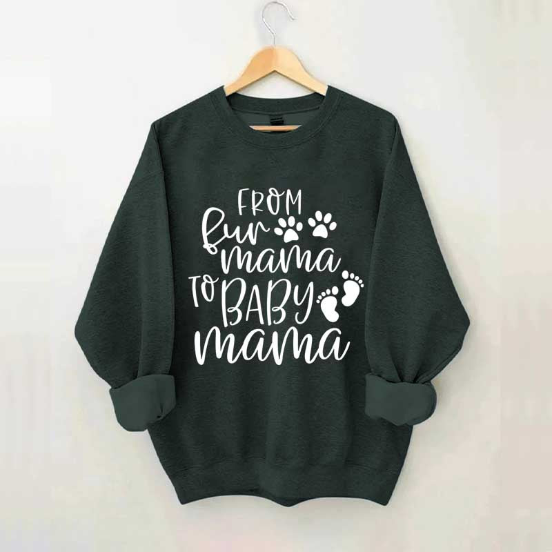From Fur Mama To Baby Mama Funny Sweatshirt