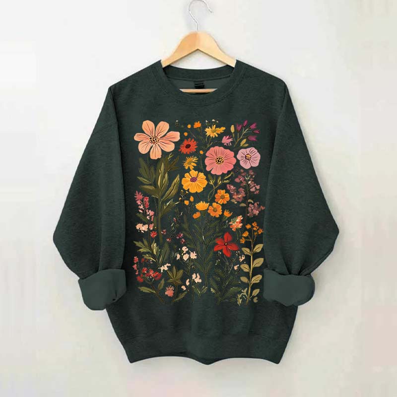 Colorful Wildflower Nursery Botanical Sweatshirt