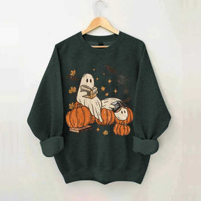 Ghost Reading Fantasy Book Sweatshirt
