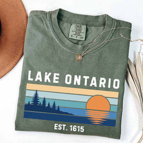 Lake Ontario Great Lakes Sunset Graphic T-Shirt