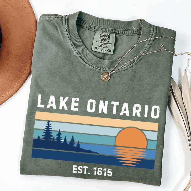 Lake Ontario Great Lakes Sunset Graphic T-Shirt