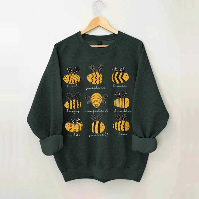 Cute Bee Positivity Teacher Sweatshirt