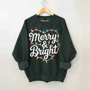 Merry & Bright Holiday Christmas Sweatshirt