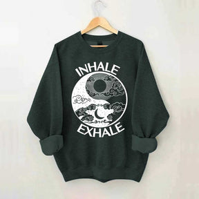 Inhale Exhale Yin And Yang Sweatshirt