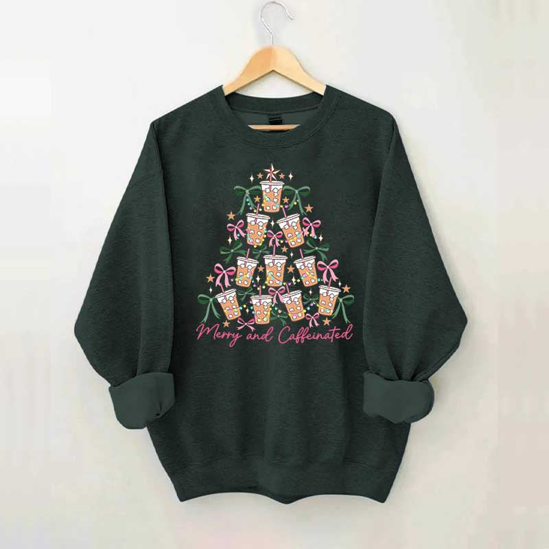 Merry and Caffeinated Tree Sweatshirt