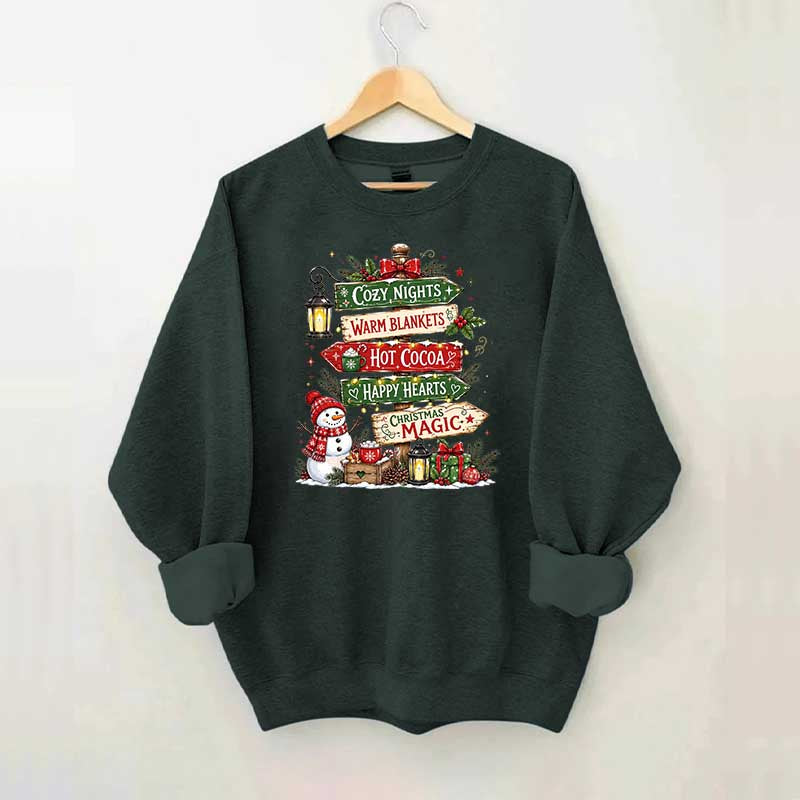 Funny Watercolor Christmas Signpost Sweatshirt