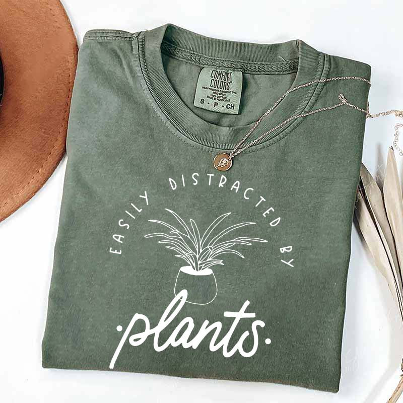 Simple Easily Distracted by Plants T-Shirt
