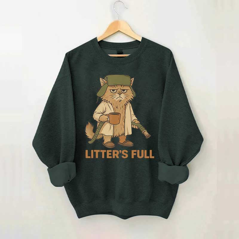 Litters Full Funny Cat Lovers Christmas Xmas Sweatshirt