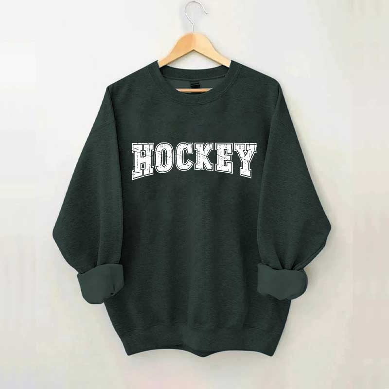 Retro Hockey Player Sporty Sweatshirt