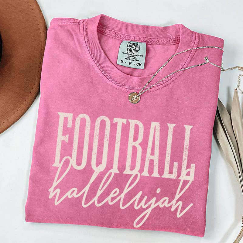 Distressed Retro Football Hallelujah T-Shirt